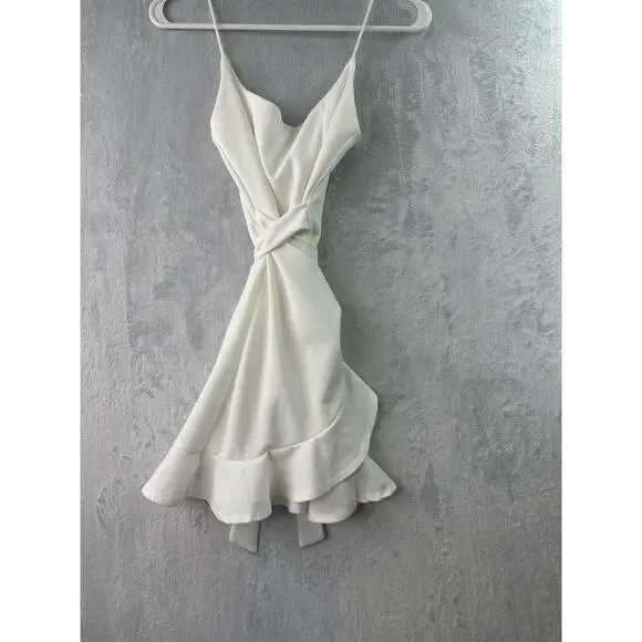 Lucy in the Sky Capri Ruffle Tie Dress • White • XS - Picture 2 of 7